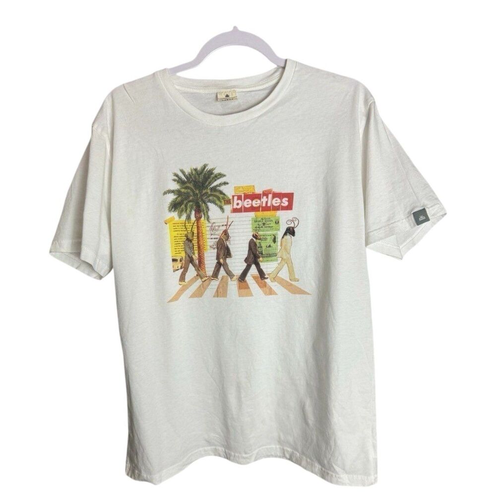 The Beetles/Beatles Abbey Road Parody T-Shirt - Size Large | Fun Graphic Tee